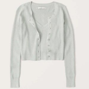 EUC Abercrombie Cardigan Sweater Tank Set M Blue/Gray